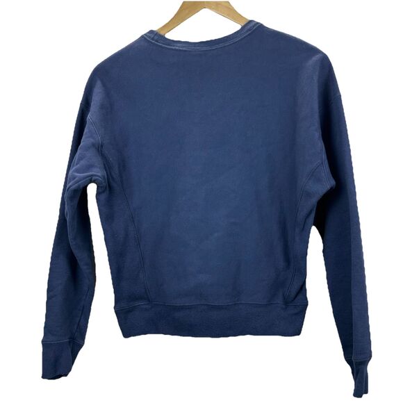 VTG Champion Reverse Weave Women's Small Blue Sweatshirt 90s Spellout Logo Y2K - Picture 5 of 6